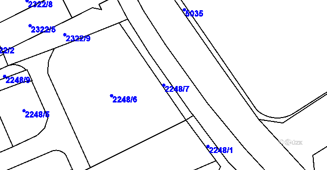Parcela st. 2248/7 v KÚ Dvůr Králové nad Labem, Katastrální mapa