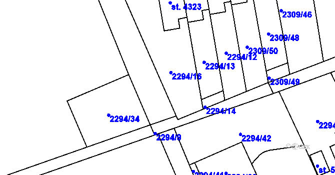 Parcela st. 2294/39 v KÚ Dvůr Králové nad Labem, Katastrální mapa