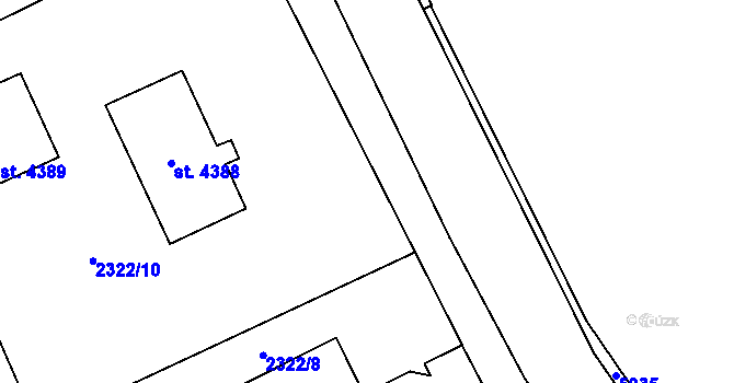 Parcela st. 2322/6 v KÚ Dvůr Králové nad Labem, Katastrální mapa