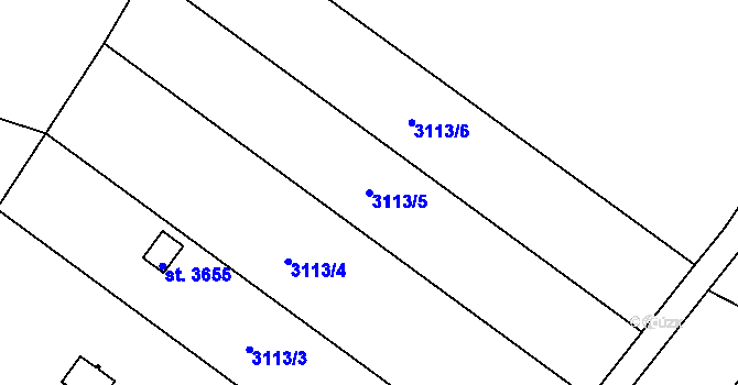 Parcela st. 3113/5 v KÚ Dvůr Králové nad Labem, Katastrální mapa