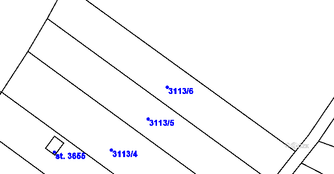 Parcela st. 3113/6 v KÚ Dvůr Králové nad Labem, Katastrální mapa