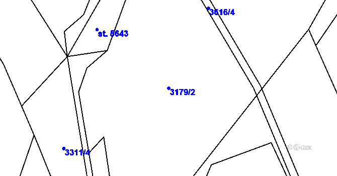 Parcela st. 3179/2 v KÚ Dvůr Králové nad Labem, Katastrální mapa