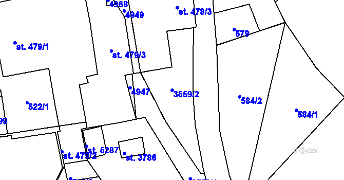Parcela st. 3559/2 v KÚ Dvůr Králové nad Labem, Katastrální mapa