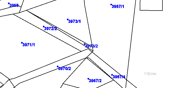 Parcela st. 3973/2 v KÚ Dvůr Králové nad Labem, Katastrální mapa