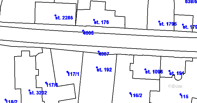 Parcela st. 4007 v KÚ Dvůr Králové nad Labem, Katastrální mapa