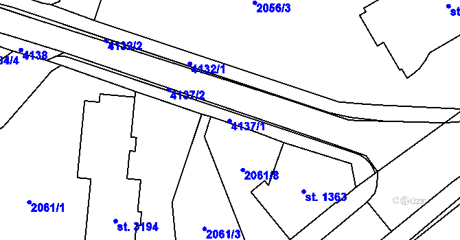 Parcela st. 4137 v KÚ Dvůr Králové nad Labem, Katastrální mapa
