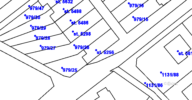 Parcela st. 5256 v KÚ Dvůr Králové nad Labem, Katastrální mapa