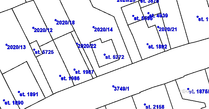 Parcela st. 5272 v KÚ Dvůr Králové nad Labem, Katastrální mapa