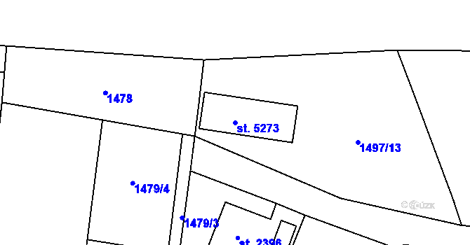 Parcela st. 5273 v KÚ Dvůr Králové nad Labem, Katastrální mapa