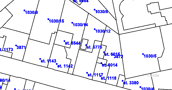 Parcela st. 5776 v KÚ Dvůr Králové nad Labem, Katastrální mapa