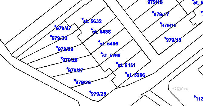 Parcela st. 5298 v KÚ Dvůr Králové nad Labem, Katastrální mapa