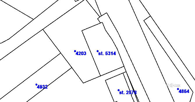 Parcela st. 5314 v KÚ Dvůr Králové nad Labem, Katastrální mapa