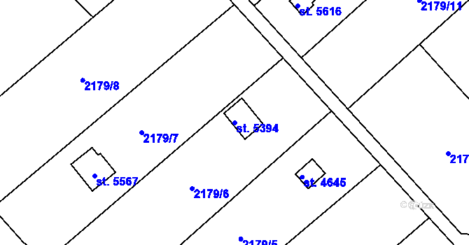 Parcela st. 5394 v KÚ Dvůr Králové nad Labem, Katastrální mapa