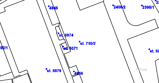 Parcela st. 710/2 v KÚ Dvůr Králové nad Labem, Katastrální mapa