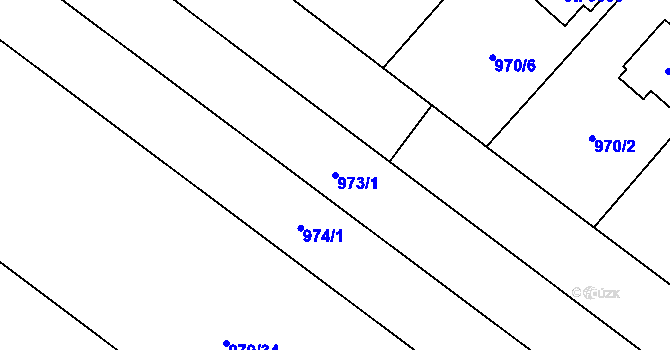 Parcela st. 973/1 v KÚ Dvůr Králové nad Labem, Katastrální mapa