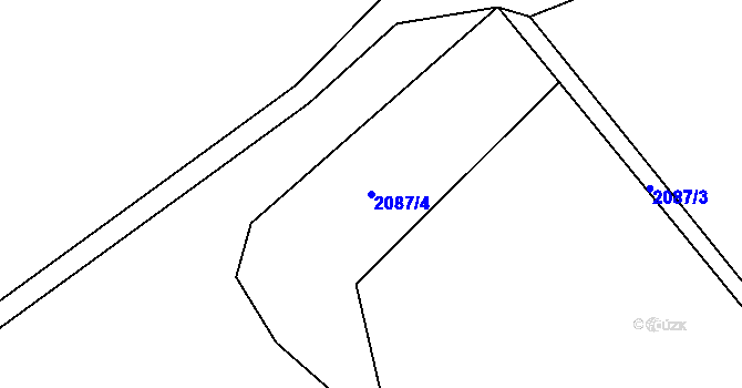 Parcela st. 2087/4 v KÚ Dvůr Králové nad Labem, Katastrální mapa