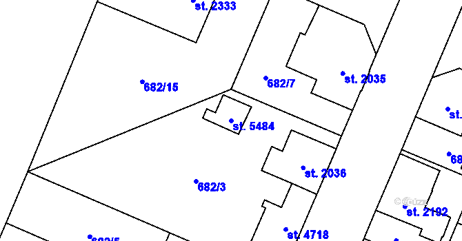 Parcela st. 5484 v KÚ Dvůr Králové nad Labem, Katastrální mapa
