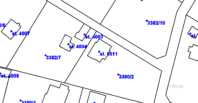 Parcela st. 5511 v KÚ Dvůr Králové nad Labem, Katastrální mapa