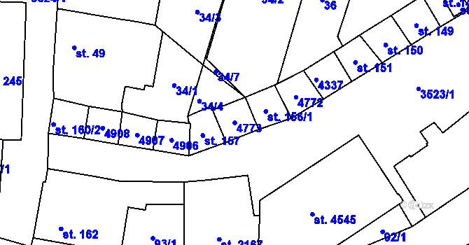 Parcela st. 4773 v KÚ Dvůr Králové nad Labem, Katastrální mapa