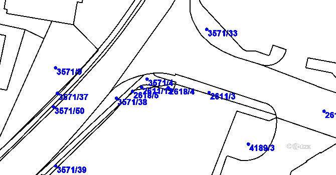 Parcela st. 2618/4 v KÚ Dvůr Králové nad Labem, Katastrální mapa
