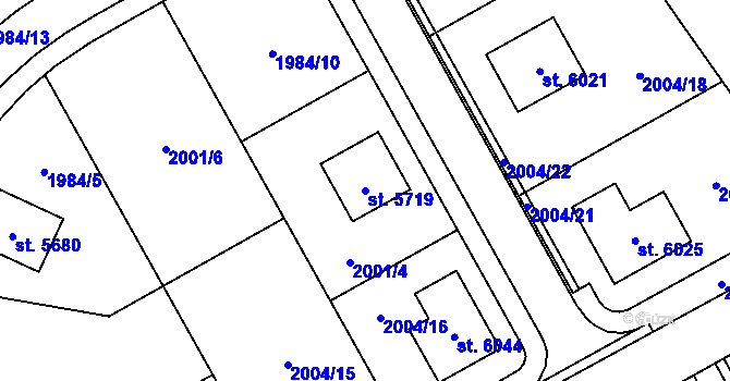 Parcela st. 5719 v KÚ Dvůr Králové nad Labem, Katastrální mapa