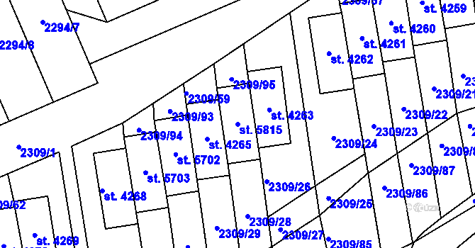 Parcela st. 5815 v KÚ Dvůr Králové nad Labem, Katastrální mapa