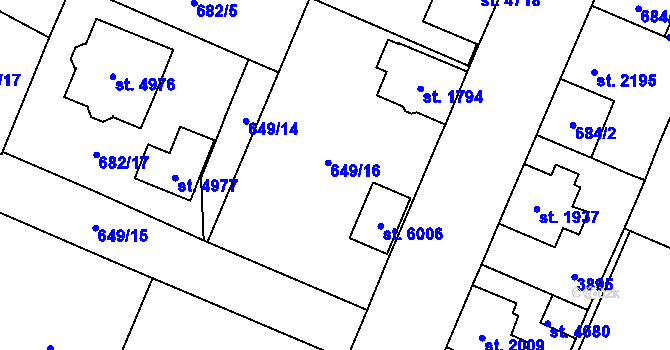 Parcela st. 682/21 v KÚ Dvůr Králové nad Labem, Katastrální mapa