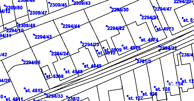 Parcela st. 5910 v KÚ Dvůr Králové nad Labem, Katastrální mapa
