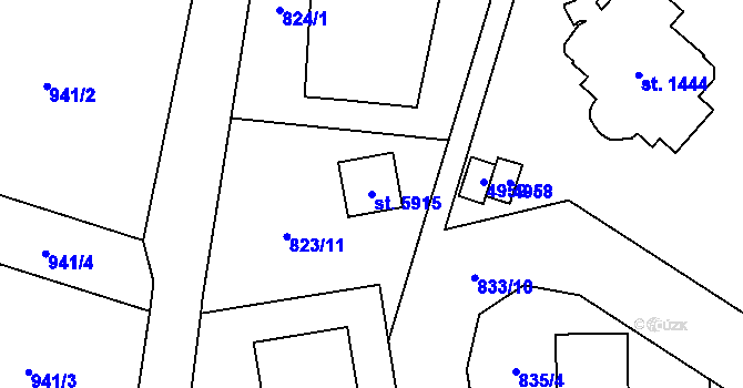 Parcela st. 5915 v KÚ Dvůr Králové nad Labem, Katastrální mapa