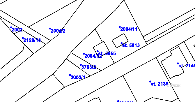 Parcela st. 5955 v KÚ Dvůr Králové nad Labem, Katastrální mapa