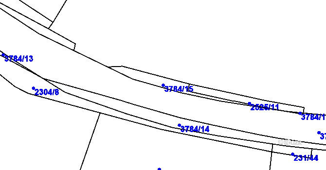 Parcela st. 3784/15 v KÚ Dvůr Králové nad Labem, Katastrální mapa