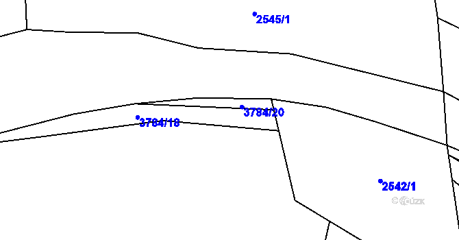 Parcela st. 3784/19 v KÚ Dvůr Králové nad Labem, Katastrální mapa