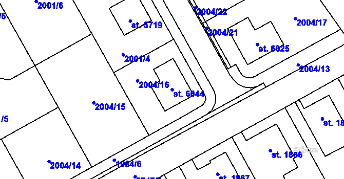 Parcela st. 6044 v KÚ Dvůr Králové nad Labem, Katastrální mapa