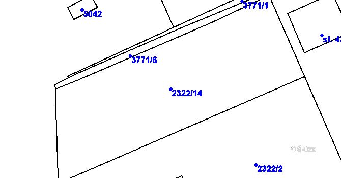 Parcela st. 2322/14 v KÚ Dvůr Králové nad Labem, Katastrální mapa