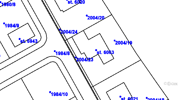Parcela st. 6063 v KÚ Dvůr Králové nad Labem, Katastrální mapa
