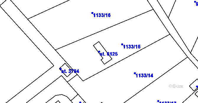 Parcela st. 6125 v KÚ Dvůr Králové nad Labem, Katastrální mapa