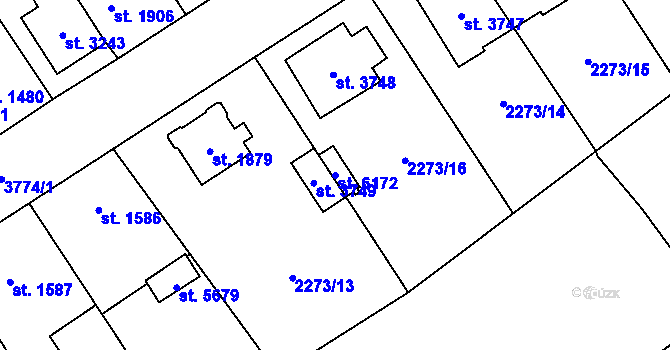 Parcela st. 6172 v KÚ Dvůr Králové nad Labem, Katastrální mapa
