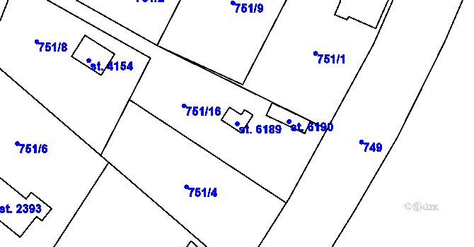 Parcela st. 6189 v KÚ Dvůr Králové nad Labem, Katastrální mapa