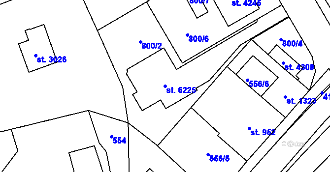 Parcela st. 6225 v KÚ Dvůr Králové nad Labem, Katastrální mapa