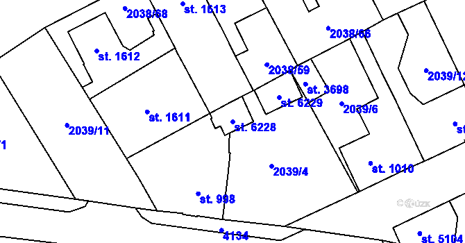 Parcela st. 6228 v KÚ Dvůr Králové nad Labem, Katastrální mapa