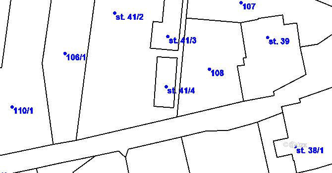 Parcela st. 41/4 v KÚ Zboží u Dvora Králové, Katastrální mapa
