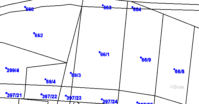 Parcela st. 66/1 v KÚ Zboží u Dvora Králové, Katastrální mapa