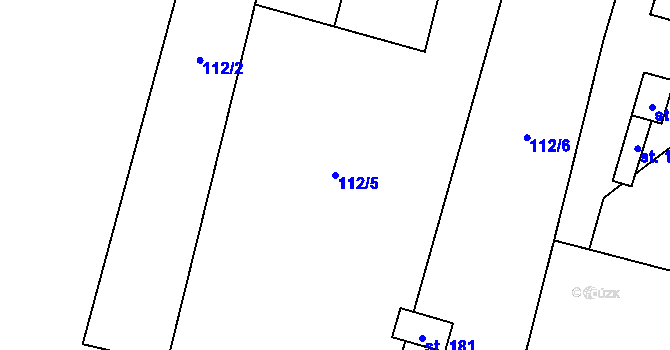 Parcela st. 112/5 v KÚ Žireč Městys, Katastrální mapa