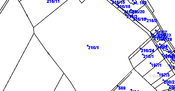 Parcela st. 216/1 v KÚ Žirecká Podstráň, Katastrální mapa
