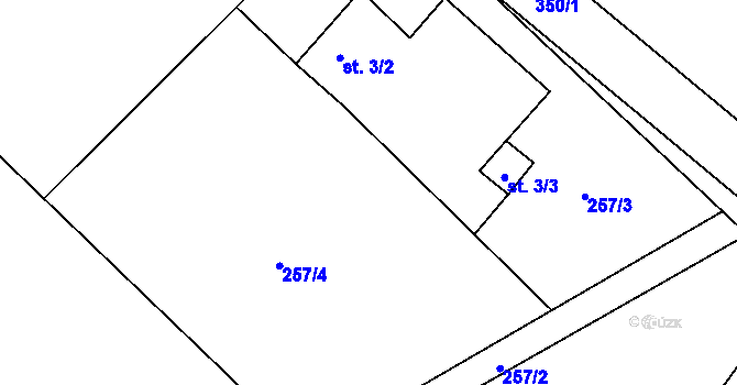 Parcela st. 3/1 v KÚ Sylvárov, Katastrální mapa