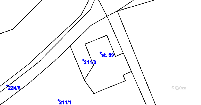 Parcela st. 59 v KÚ Sylvárov, Katastrální mapa