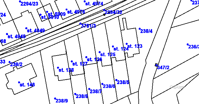 Parcela st. 125 v KÚ Sylvárov, Katastrální mapa