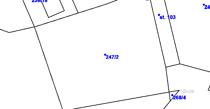Parcela st. 247/2 v KÚ Sylvárov, Katastrální mapa