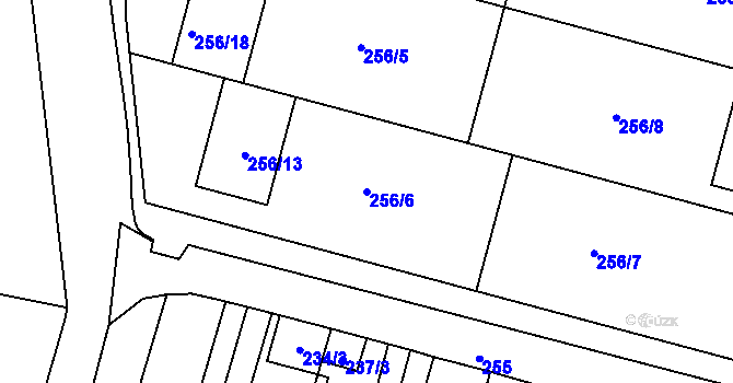 Parcela st. 256/6 v KÚ Velký Karlov, Katastrální mapa