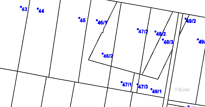 Parcela st. 46/2 v KÚ Velký Karlov, Katastrální mapa